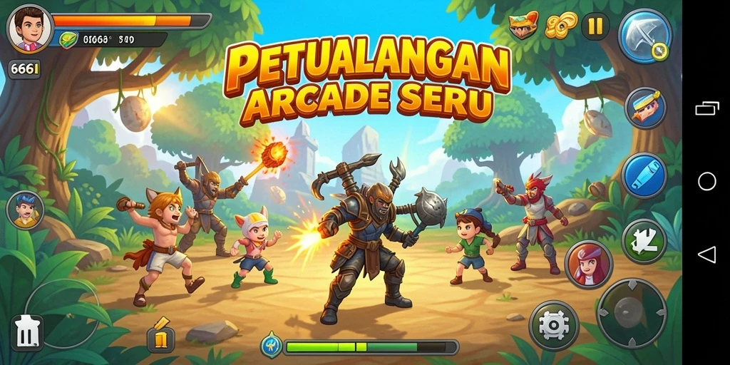 Tampilan gameplay seru dari 666I dengan tantangan arcade.