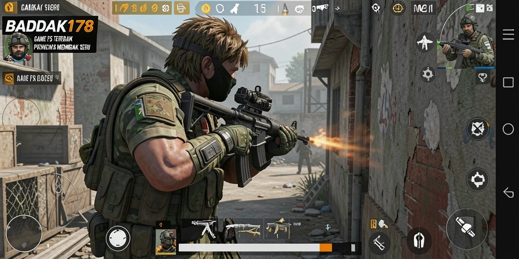 Gameplay intens dalam <strong>BADAK178</strong> dengan aksi tembak-menembak yang seru.