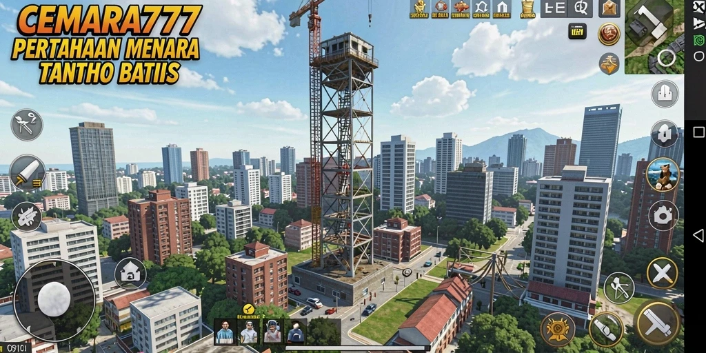 Screenshot CEMARA777 menampilkan pertahanan menara yang epik dalam aksi.