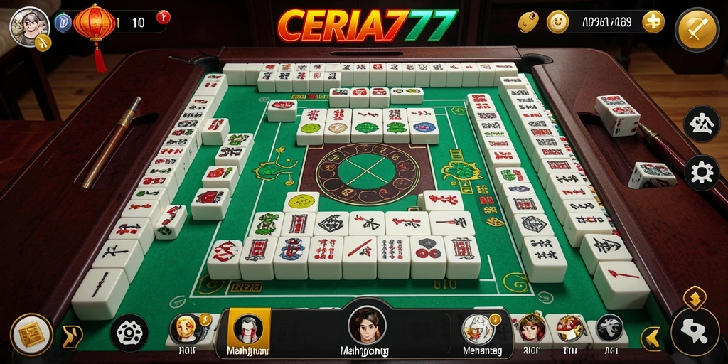 Tangkapan layar CERIA777 menampilkan gameplay Mahjong yang menarik dan interaktif.