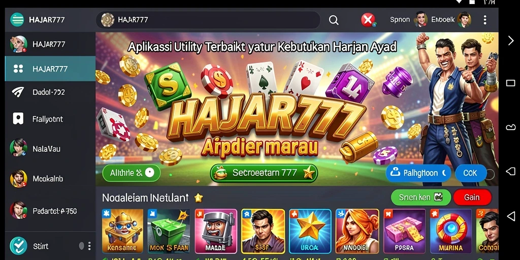 Screenshot utama HAJAR777 menampilkan antarmuka aplikasi Utility yang intuitif.