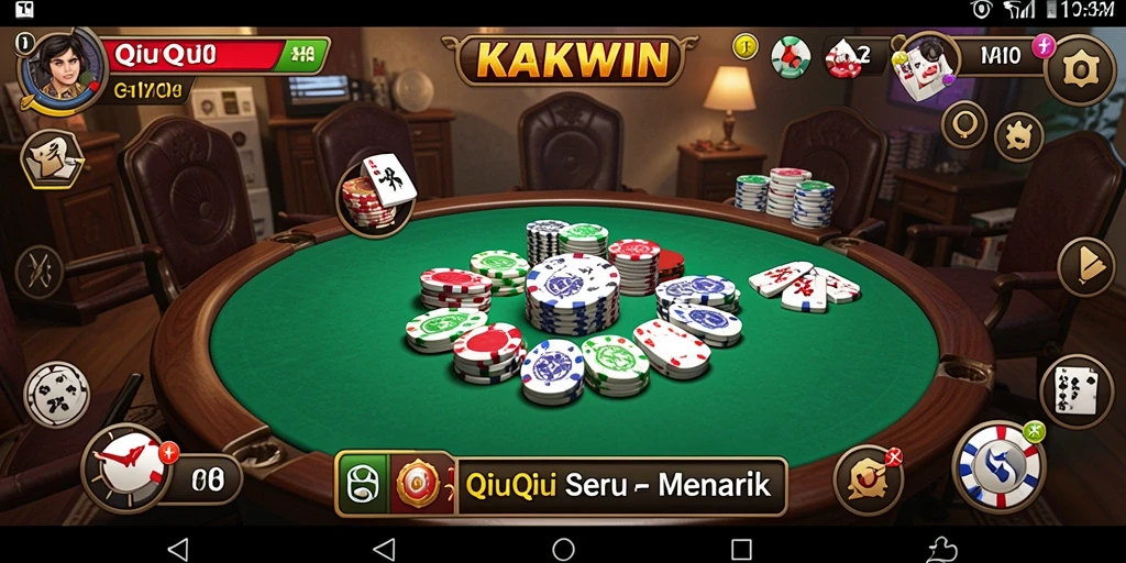 Tampilan gameplay KAKWIN yang seru dan interaktif dalam QiuQiu.