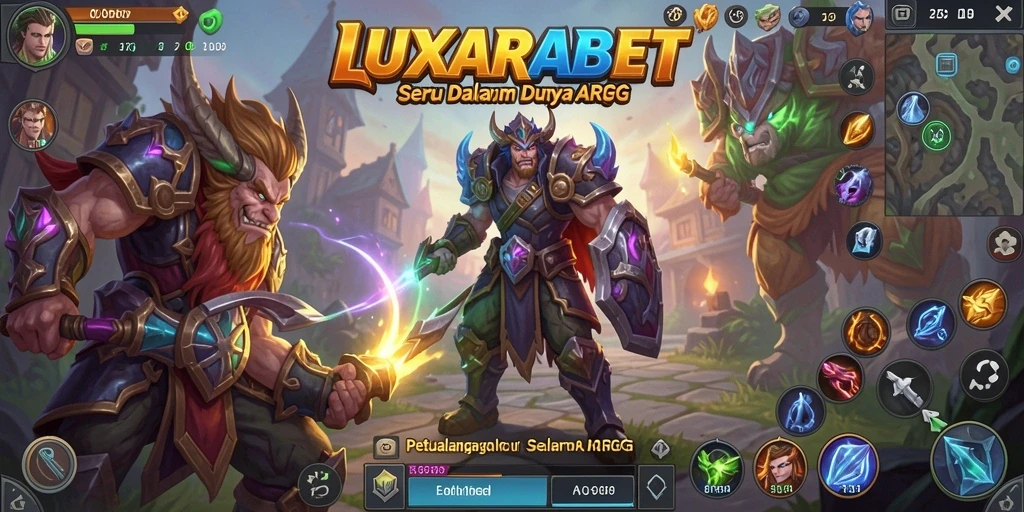 Tangkapan layar gameplay LUXARABET dengan aksi seru dan karakter menonjol.