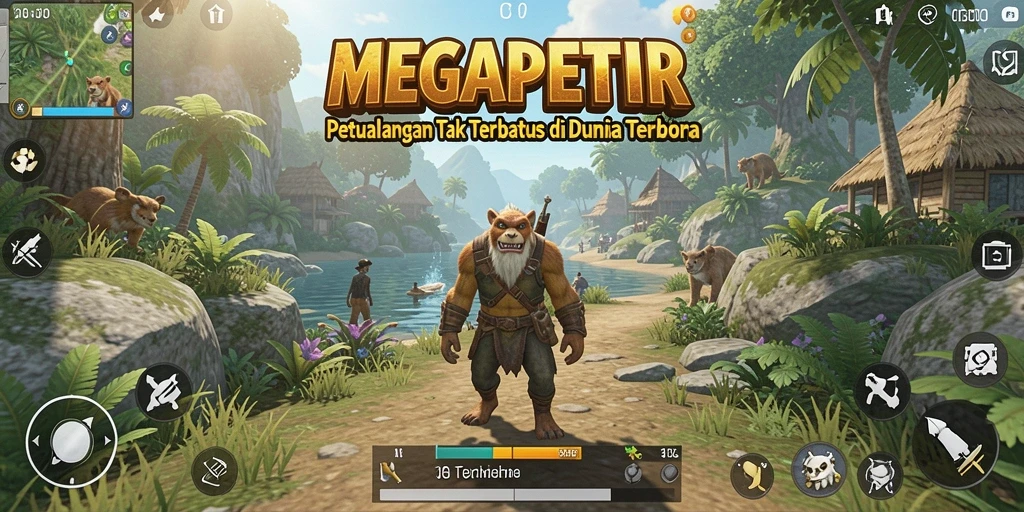 Gameplay <strong>MEGAPETIR</strong> yang menakjubkan dalam dunia terbuka.
