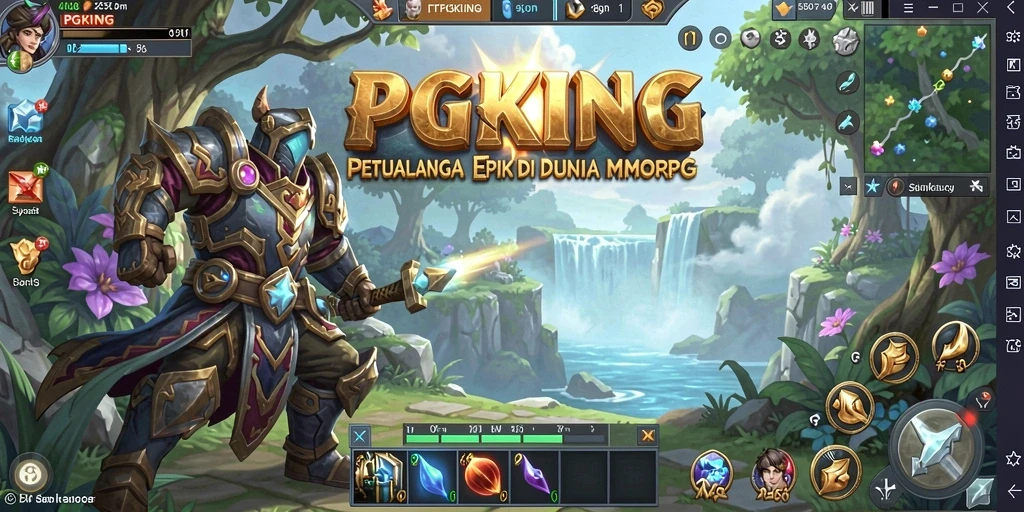 Tangkapan layar PGKING menampilkan aksi seru dalam permainan MMORPG.