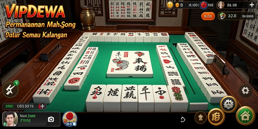 Screenshot gameplay seru dari VIPDEWA yang menampilkan Mahjong.