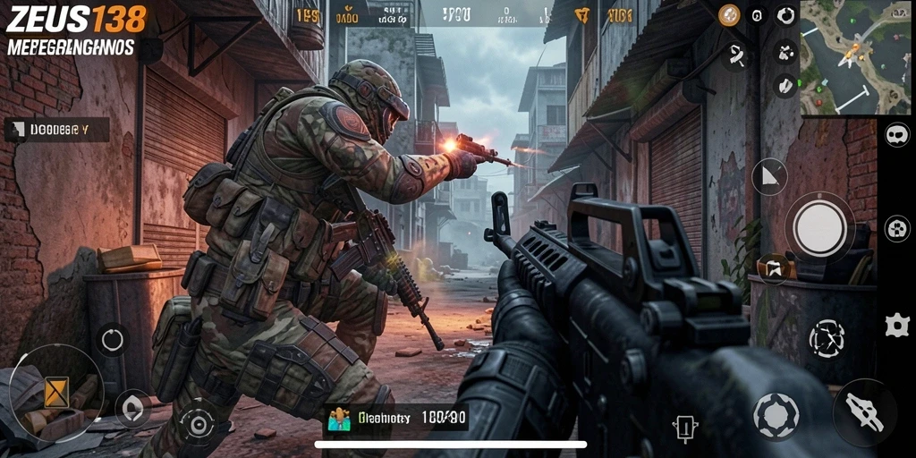 Tampilan utama gameplay ZEUS138 dengan aksi tembak-menembak yang mendebarkan.